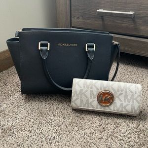 MK satchel + wallet